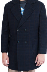 Plaid Wool  Long Coat