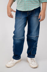 Boys Baggy Fit Cargo Jeans-BDP701125