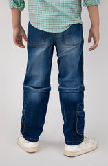 Boys Baggy Fit Cargo Jeans-BDP701125