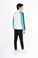 Color Block Mock Neck Zipper