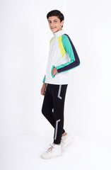 Color Block Mock Neck Zipper