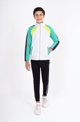 Color Block Mock Neck Zipper