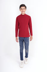 Basic Mockneck In Waffle Knit