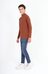 Basic Mockneck In Waffle Knit