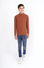 Basic Mockneck In Waffle Knit
