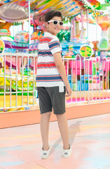 Printed Slub Jersey Striped T