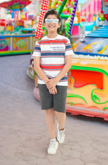 Printed Slub Jersey Striped T