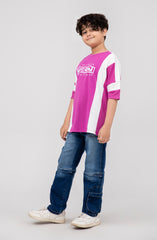 Slogan Print Tee-BKT725325