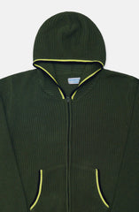 Boys Olive Hooded Zipper