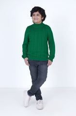Mock Neck Drop Needle Sweater