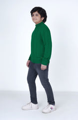 Mock Neck Drop Needle Sweater