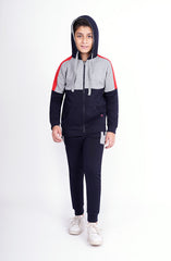 Color Block Zippier Hoodie Suit