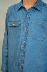 Boys Double Pocket Denim Shirt