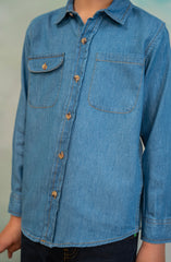 Boys Double Pocket Denim Shirt