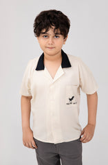 Boys Contrast Collar Shirt-BW710125