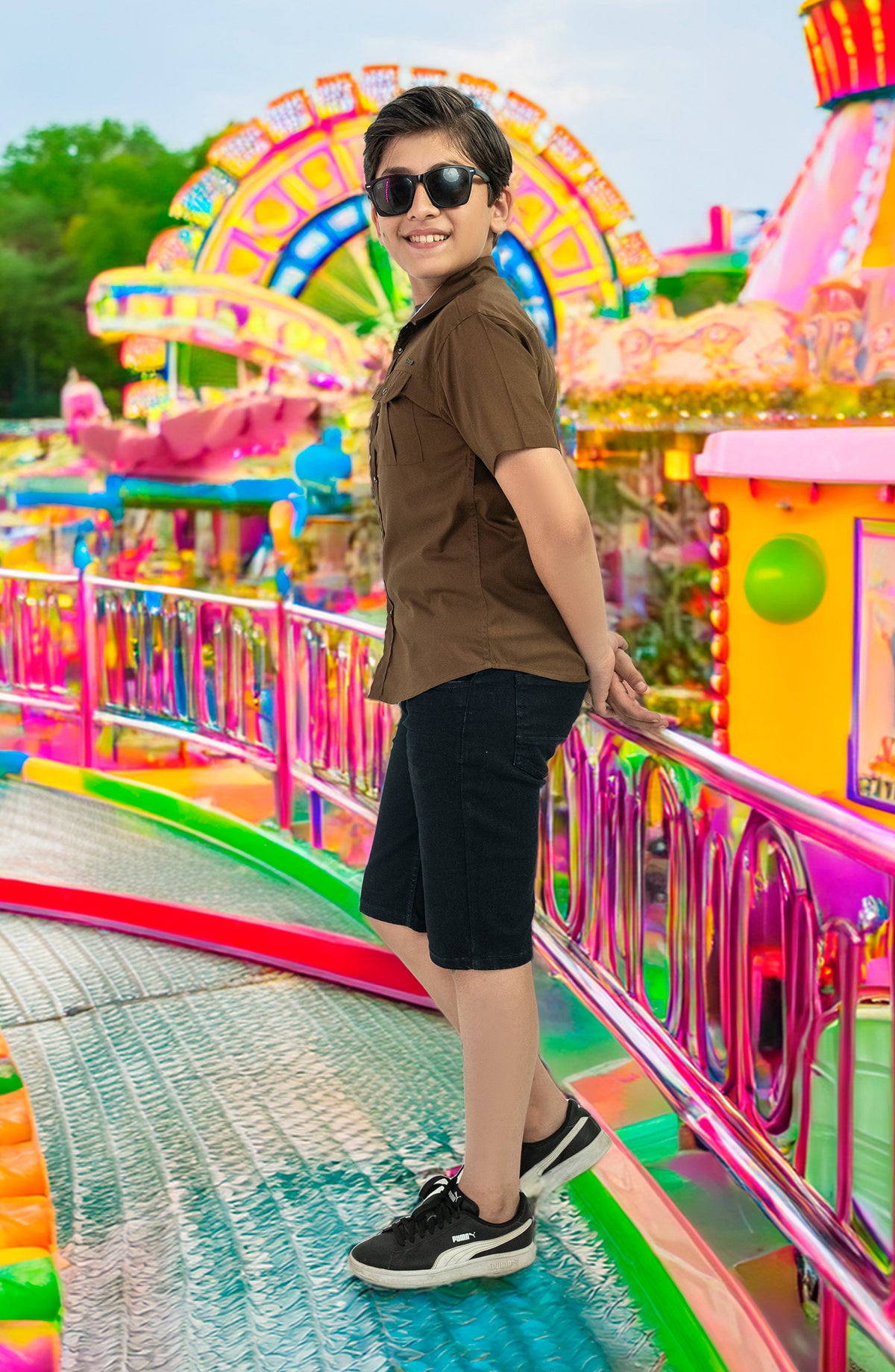 Boys Band Neck Shirt
