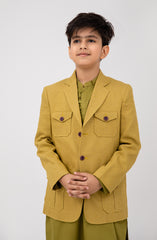 Boys Linen Coat-BWB701125