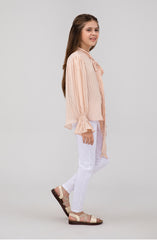 Girls Bow Tie Shirt-GWT701125