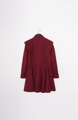 Dark Red Peplum Coat