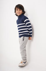 Mock Neck Stripe Sweater
