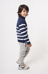 Mock Neck Stripe Sweater