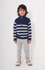 Mock Neck Stripe Sweater