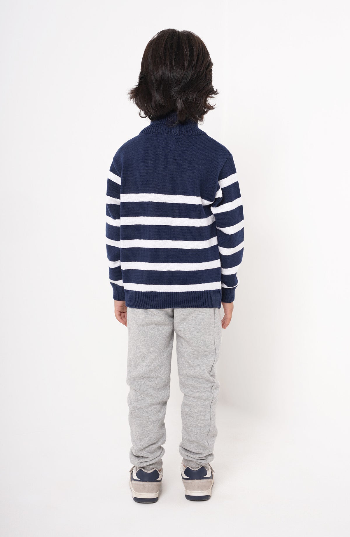 Mock Neck Stripe Sweater