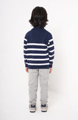 Mock Neck Stripe Sweater