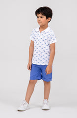 Infant Boys Dolphin Printed Co-Ord Set-IBSU712125