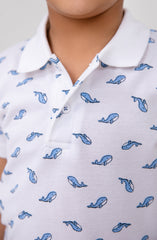 Infant Boys Dolphin Printed Co-Ord Set-IBSU712125