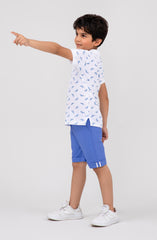 Infant Boys Dolphin Printed Co-Ord Set-IBSU712125