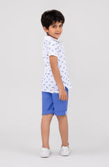 Infant Boys Dolphin Printed Co-Ord Set-IBSU712125