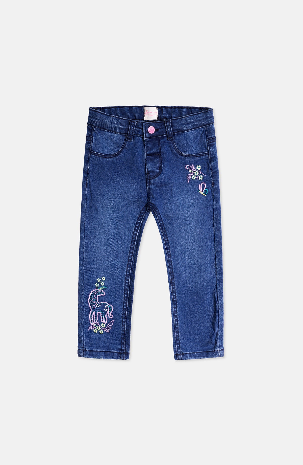 Floral Unicorn Denim Pants