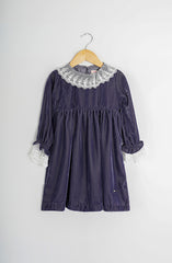 Grey Velvet Laced Dress