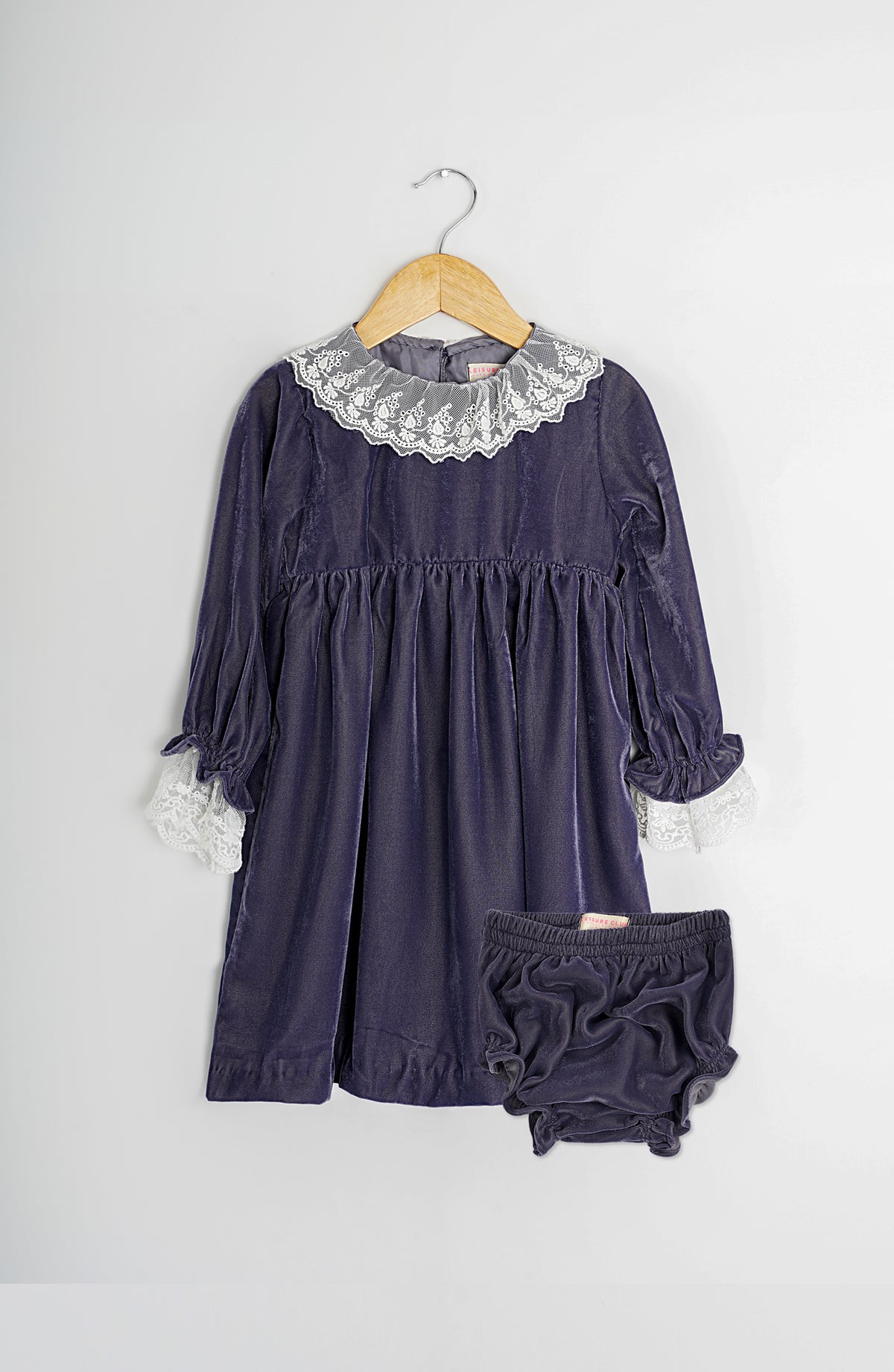 Grey Velvet Laced Dress