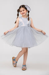 Infant Girls Grey Sequenced Dress-IGWD701125