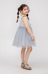 Infant Girls Grey Sequenced Dress-IGWD701125