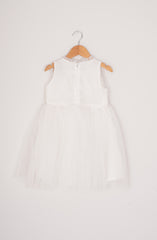 Infant Girls White Pearl Dress-IGWD702125