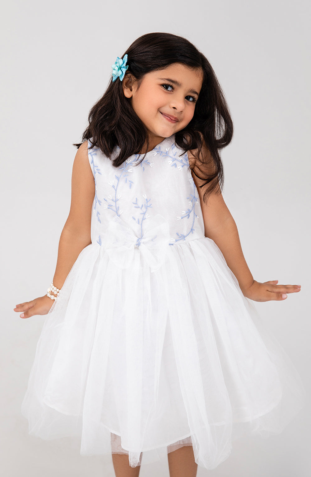 Infant Girls Embroidered White Dress-IGWD706125
