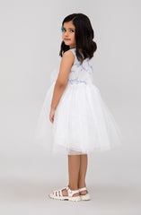 Infant Girls Embroidered White Dress-IGWD706125