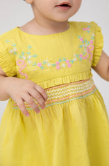 Infant Girls Floral Embroidered Dress-IGWD710125