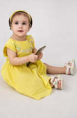 Infant Girls Floral Embroidered Dress-IGWD710125