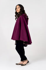 Rose Cape Coat With Hoodie