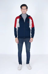 Color Block Zip Up Hoddie