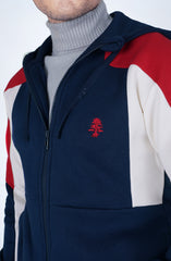 Color Block Zip Up Hoddie