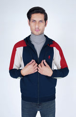 Color Block Zip Up Hoddie