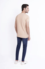 Henley Tee In Beige