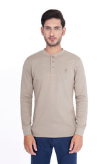 Crew Neck Henly With Front Opening