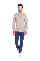 Crew Neck Henly With Front Opening