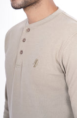 Crew Neck Henly With Front Opening